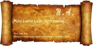 Maximovics Artemon névjegykártya